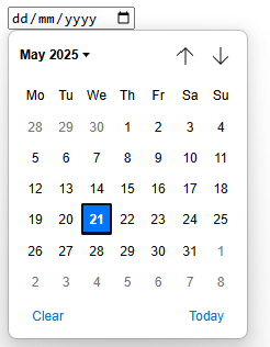 Chrome date input