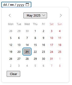 Firefox date input
